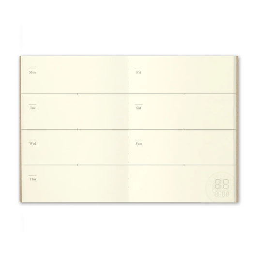 TRAVELER’S notebook Refill 007 Weekly Free Diary | Passport Size with 28 weeks and monthly pages