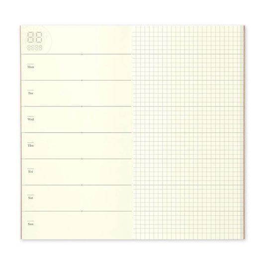 TRAVELER'S notebook Refill 019 – Undated Weekly Diary & Grid | Regular