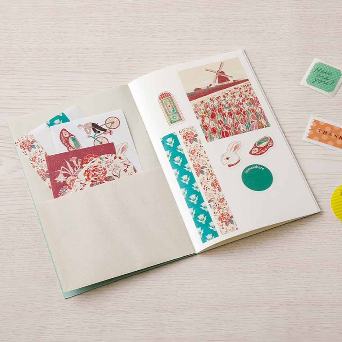 Midori Sticker Book with Pockets | Light Blue