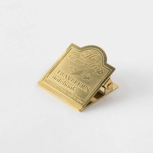 TRC Brass Clip – Airplane edition, engraved with “Have a nice trip” and airplane design
