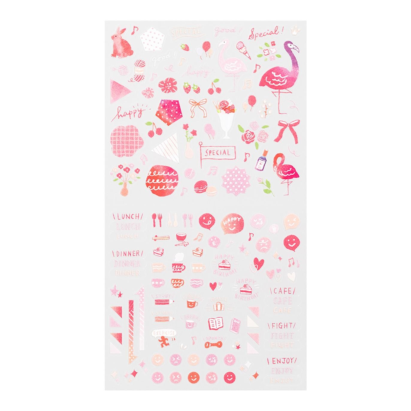 Midori Planner Stickers – Colour Series | Pink