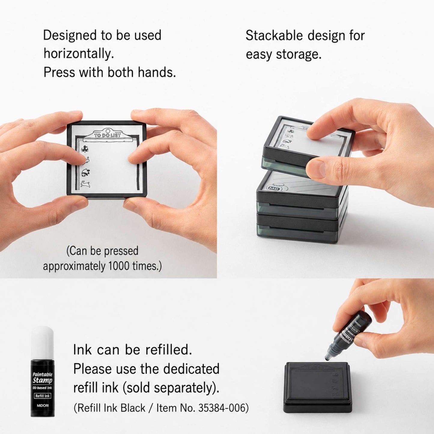 Midori Pre-Inked Paintable Stamp – Coffee