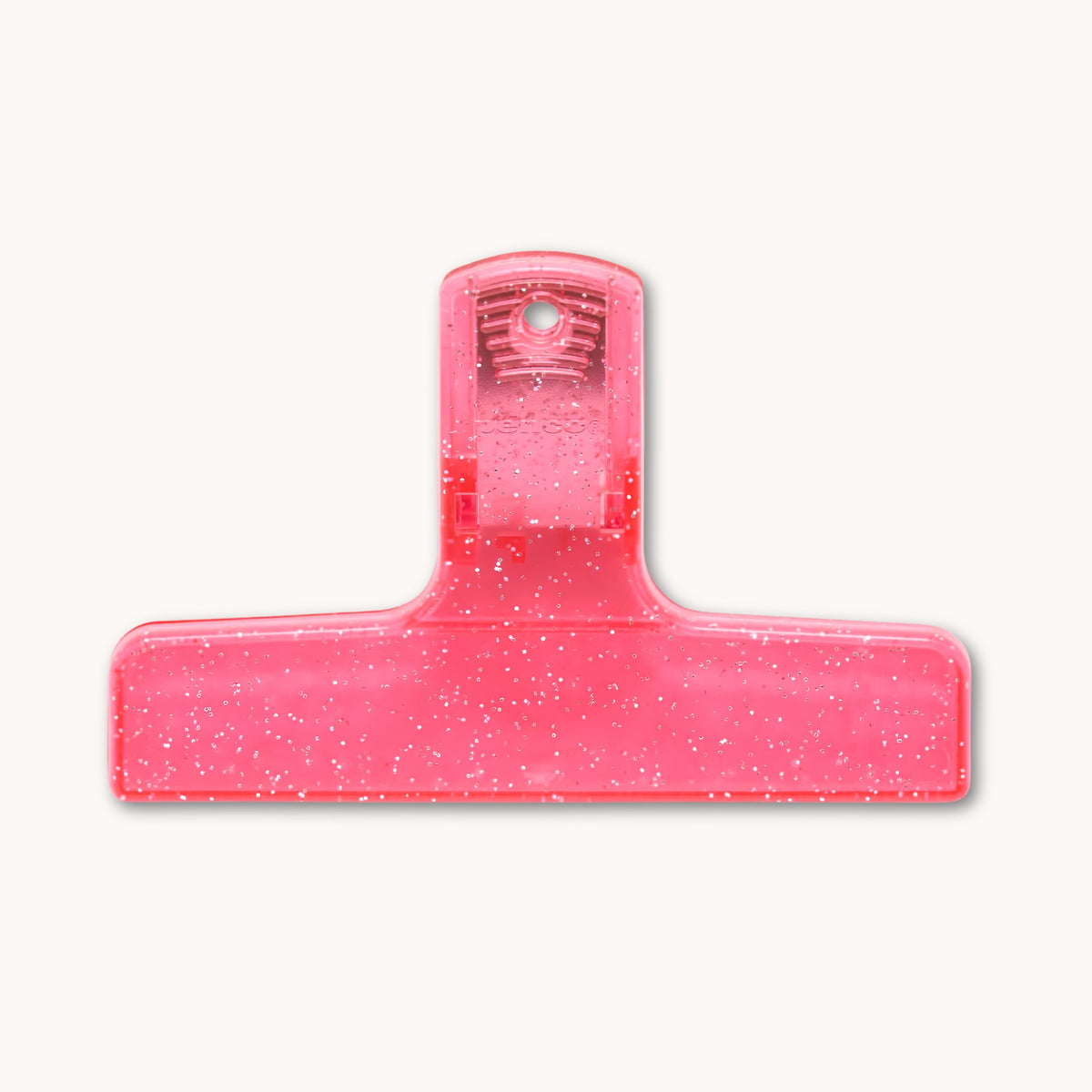 Pink Plastic Clampy Clip with glitter. From Japan.