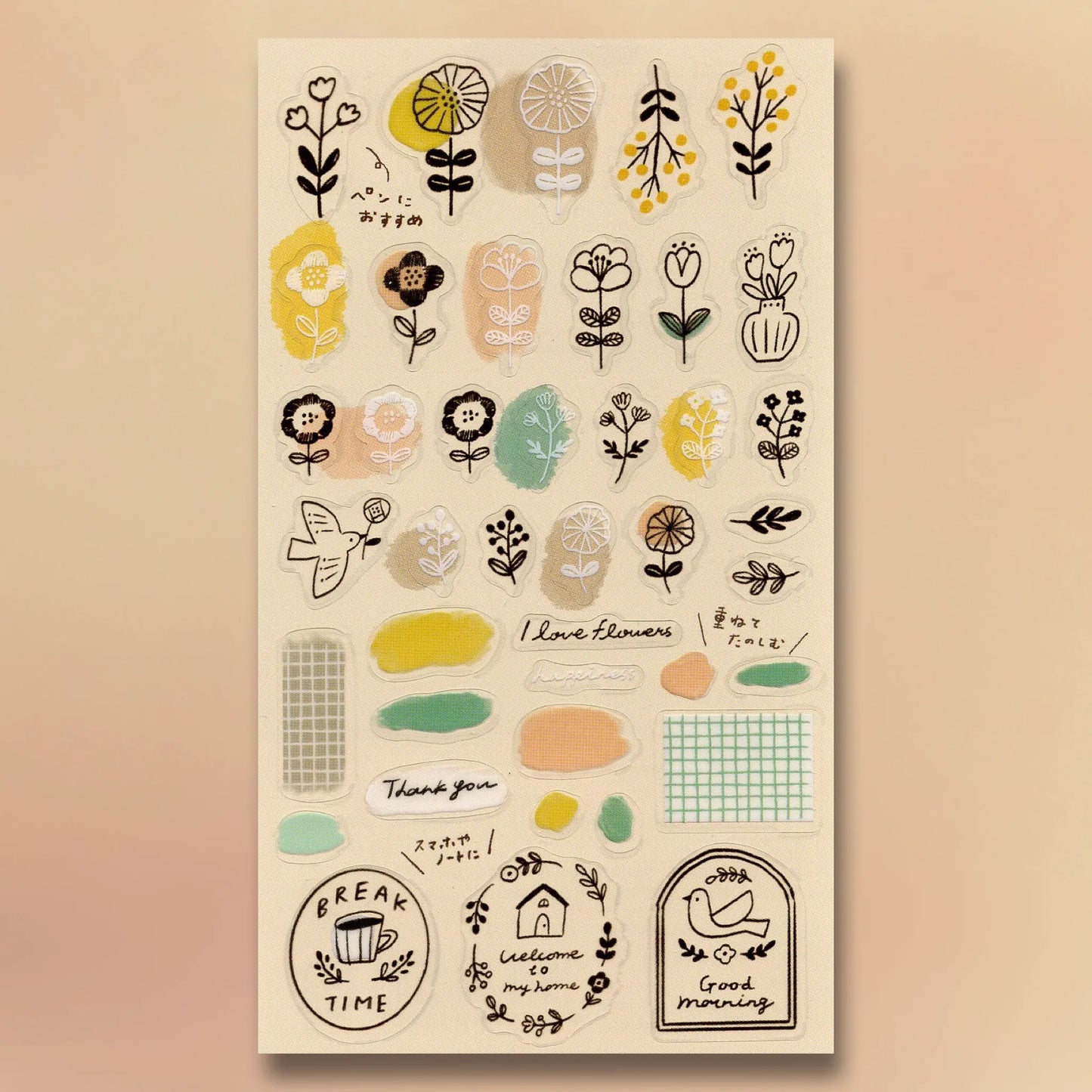 Furukawashiko Collage Seal Stickers - Floral