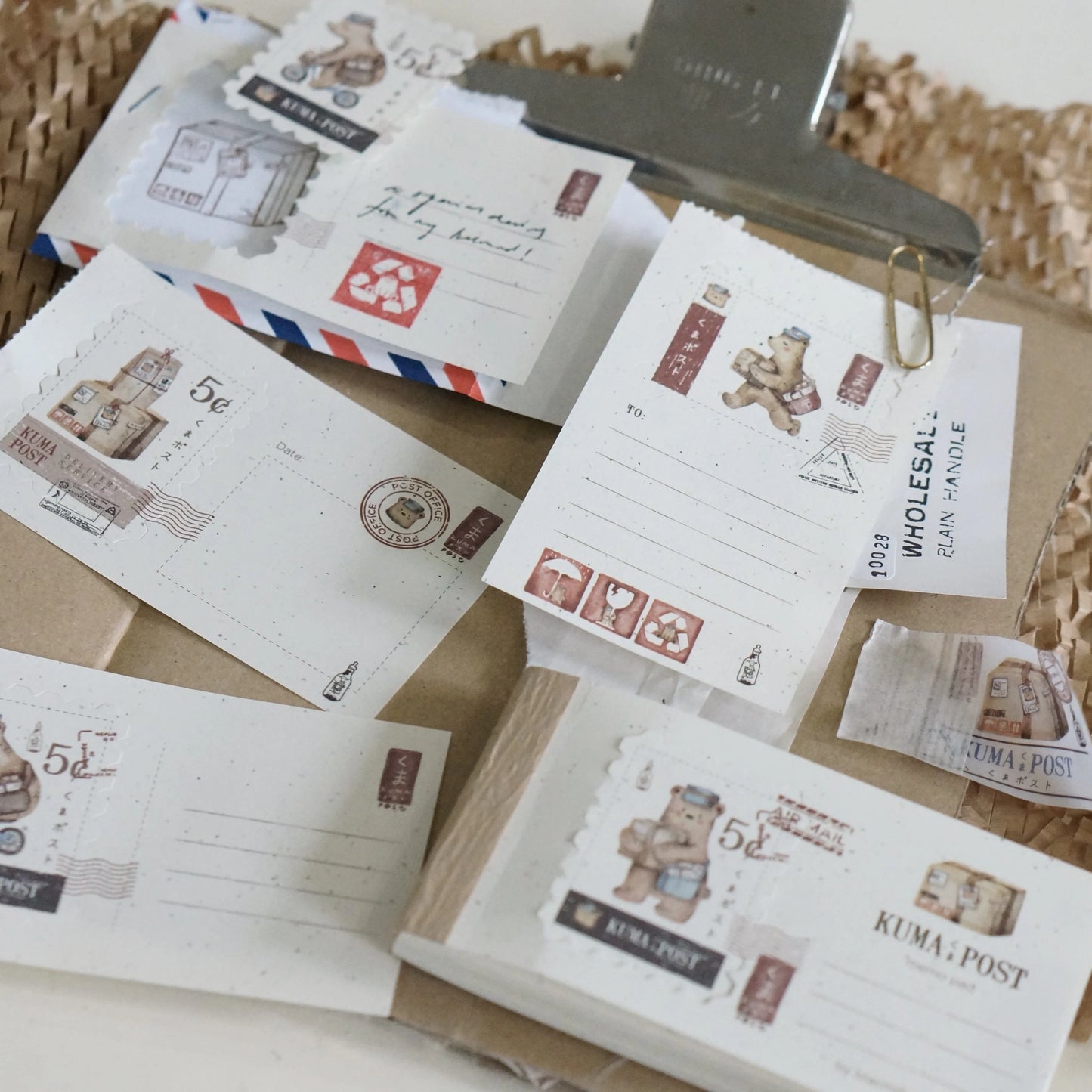 Die-cut memo pad featuring a bear-shaped postal theme from Black Milk Project
