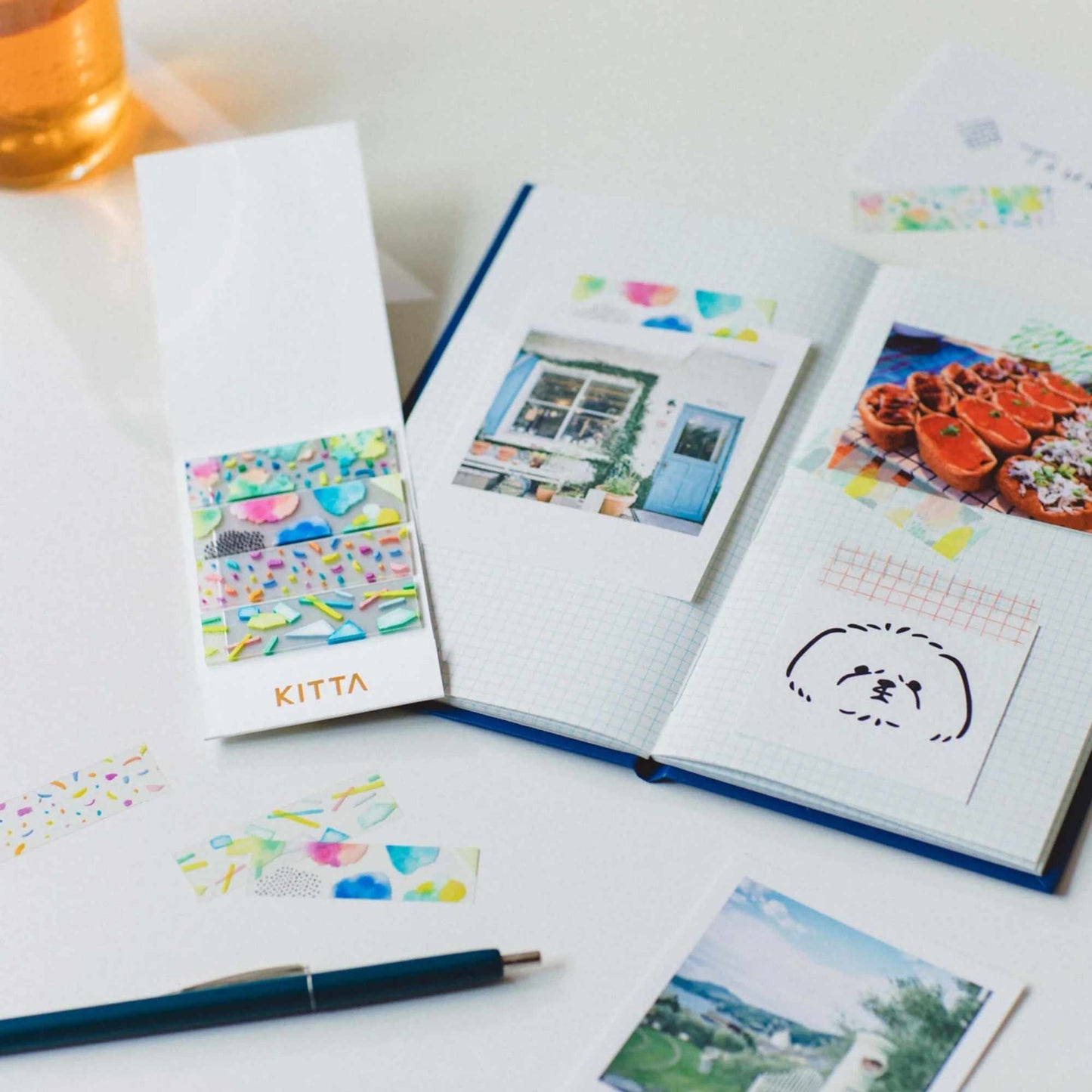 KITTA Clear PET Tape Shine with transparent watercolour confetti design