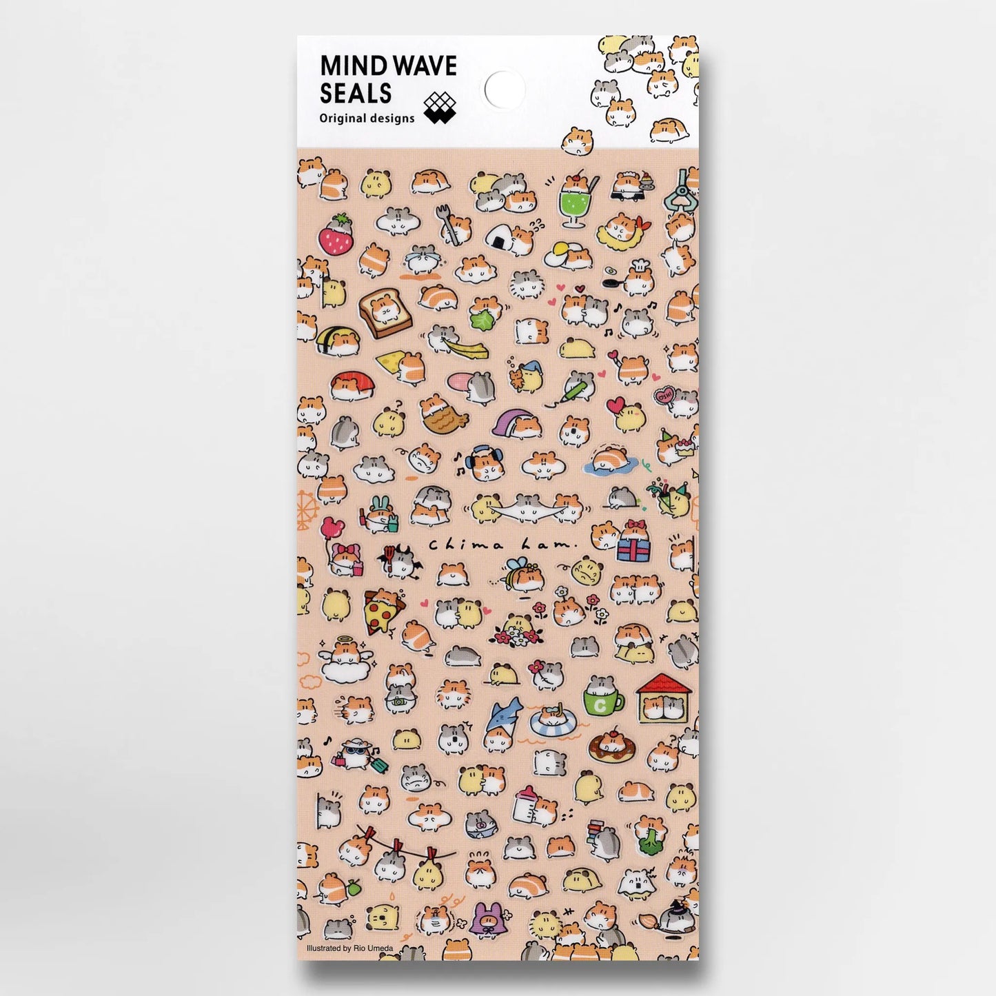 Mind Wave Seal Stickers - Chima Ham sheet featuring charming baby hamster illustrations on clear PET material