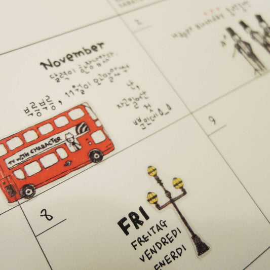 Suatelier Daily Deco Days in London stickers with Big Ben red bus Tower Bridge and London icons