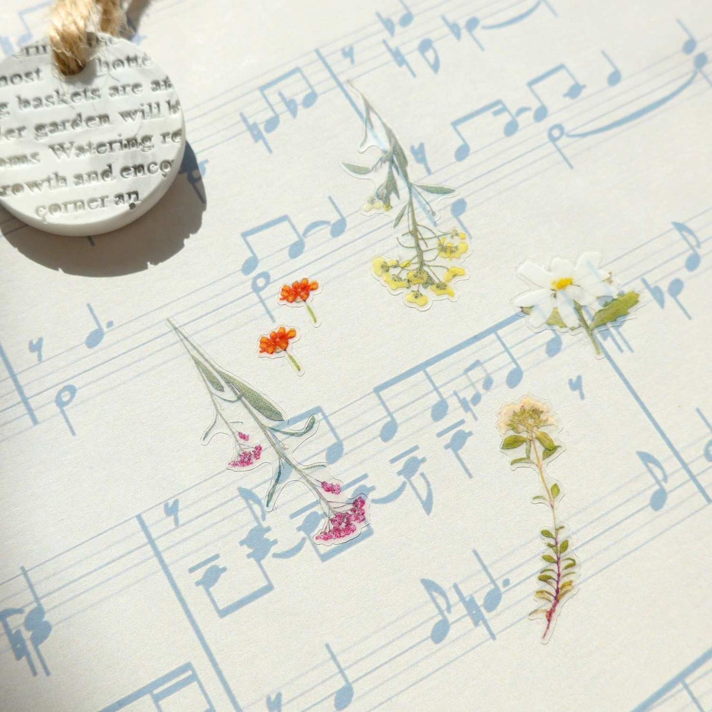 Suatelier Flower Letter daily deco sticker sheet with delicate florals