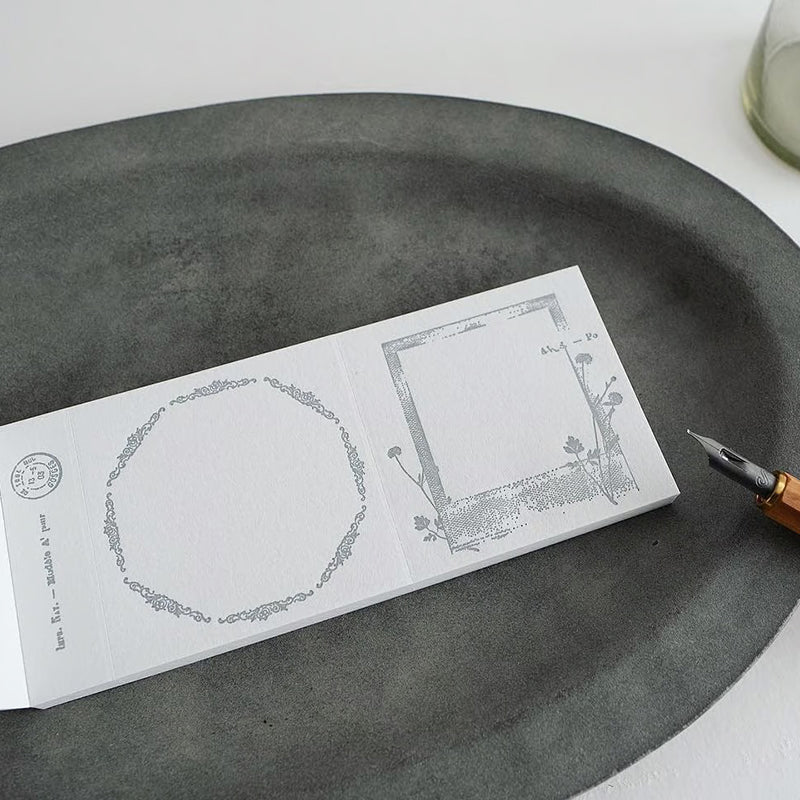 Yohaku Perforated Letterpress Memo Pad – Grey Frames