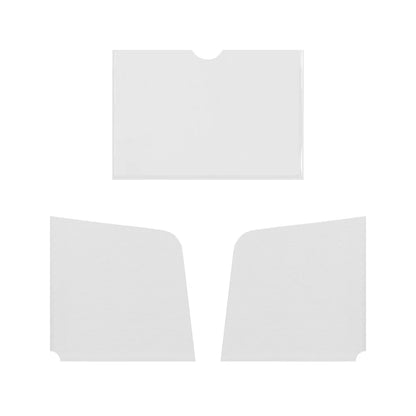 TRAVELER’S notebook self-adhesive pocket stickers with three clear PVC storage pockets for Regular Size notebooks.