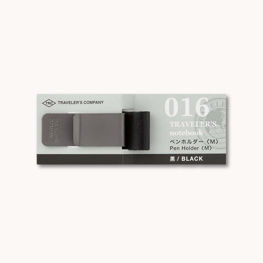 Pen holder packaging for Traveler's Company notebook on a white background