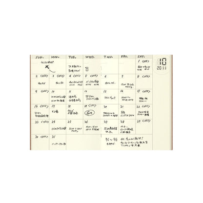 TRAVELER'S notebook Refill 006 – Undated Monthly Diary | Passport