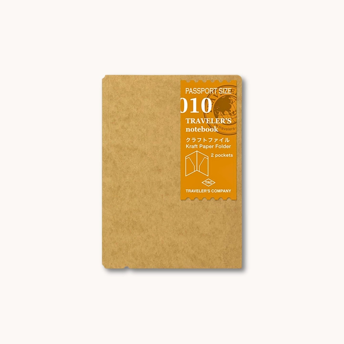 TRAVELER’S notebook Passport Size Refill 010 – Kraft paper folder insert with 2 pockets for storing tickets, stickers, or ephemera