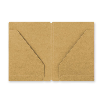 TRAVELER’S notebook Passport Size Refill 010 – Kraft paper folder insert with 2 pockets for storing tickets, stickers, or ephemera