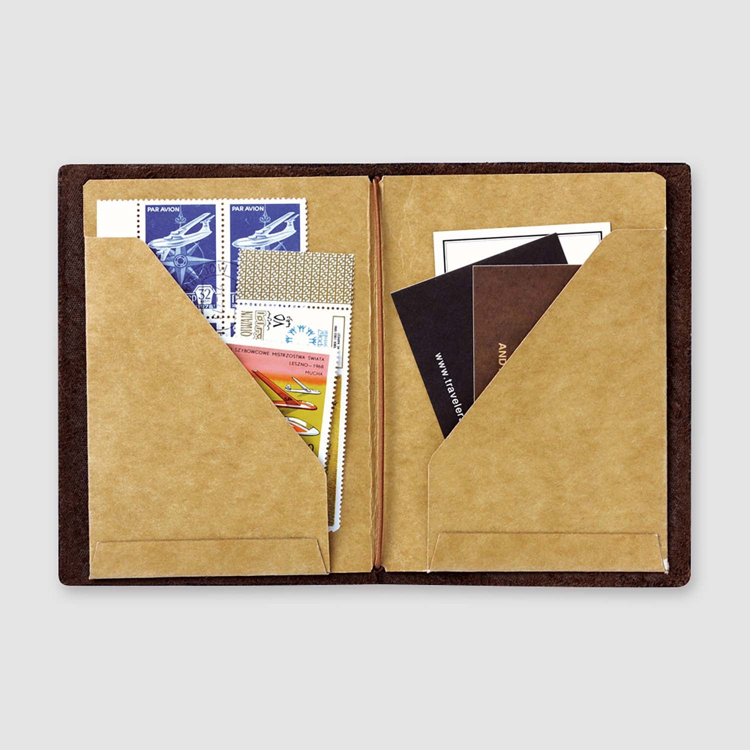 TRAVELER’S notebook Passport Size Refill 010 – Kraft paper folder insert with 2 pockets for storing tickets, stickers, or ephemera