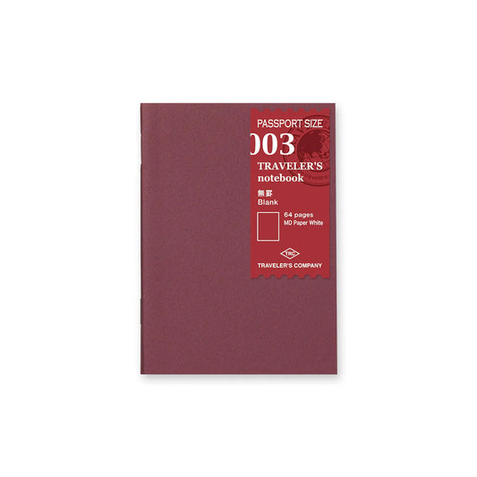 TRAVELER’S notebook Passport Refill 003 Blank with 64 pages of MD Paper