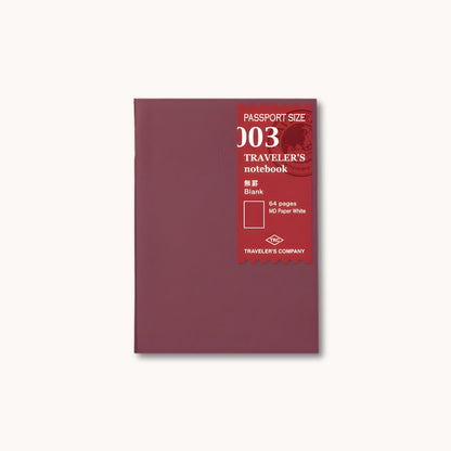 TRAVELER’S notebook Passport Refill 003 Blank with 64 pages of MD Paper