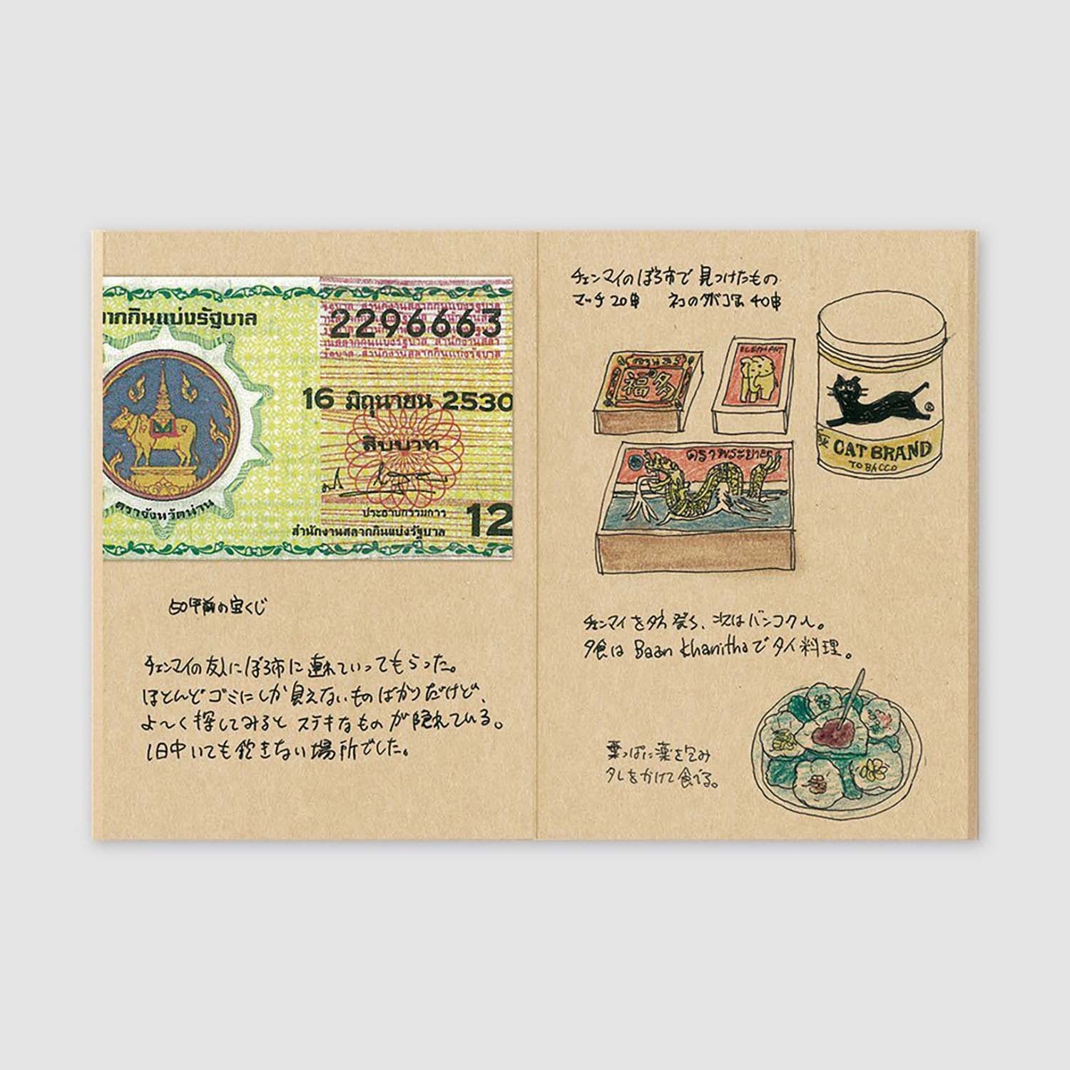 TRAVELER’S notebook Passport Size Refill 009 – Blank kraft paper insert with 64 pages, perfect for collage, scrapbooking, or rougher writing textures.