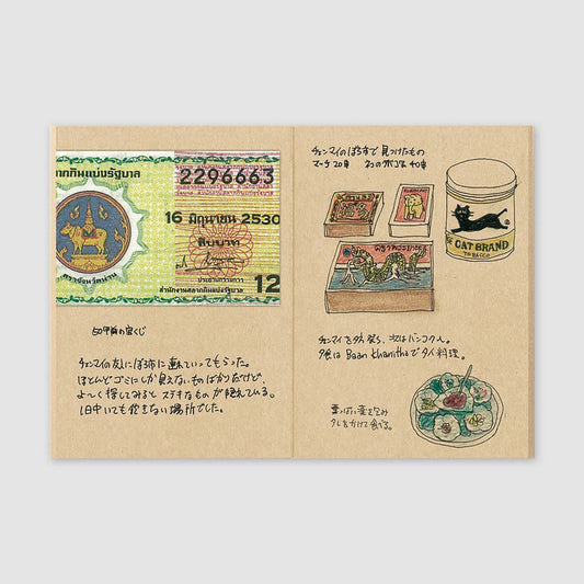 TRAVELER’S notebook Passport Size Refill 009 – Blank kraft paper insert with 64 pages, perfect for collage, scrapbooking, or rougher writing textures.