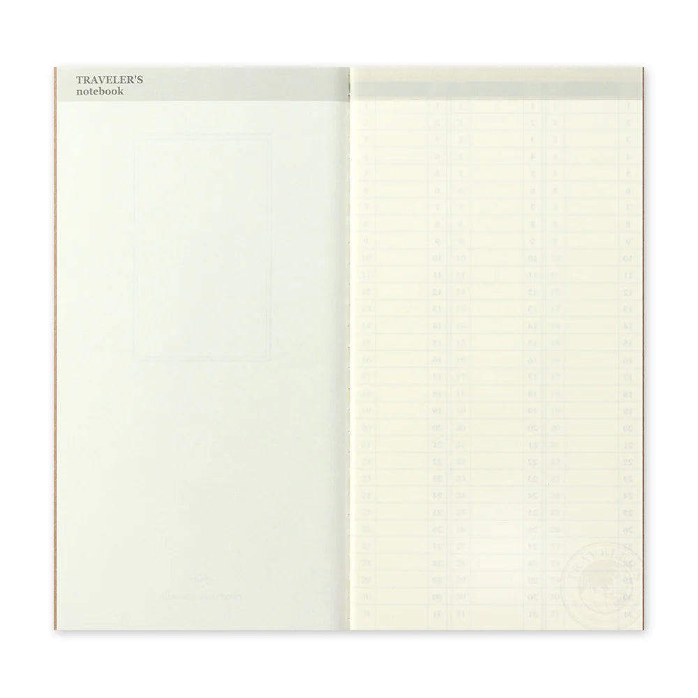 TRAVELER'S notebook Refill 018 – Undated Weekly Vertical Diary | Regular