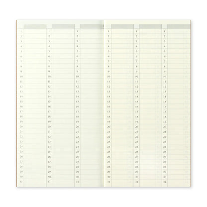 TRAVELER'S notebook Refill 018 – Undated Weekly Vertical Diary | Regular