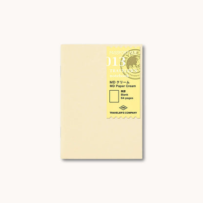Front cover of TRAVELER’S notebook Passport Size Refill 013 – MD Paper Cream