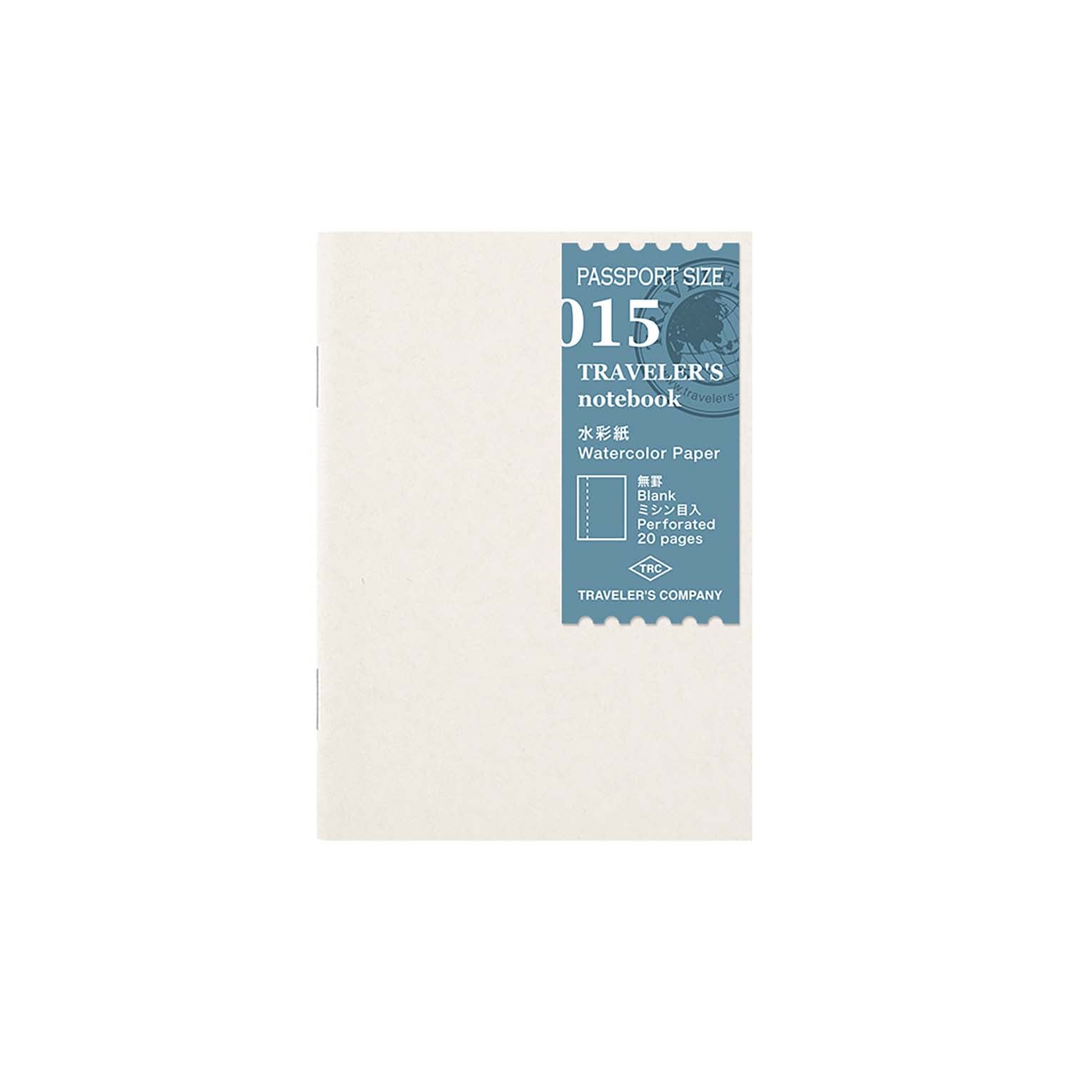 TRAVELER’S notebook Passport Refill 015 Watercolour Paper with 24 blank microperforated pages