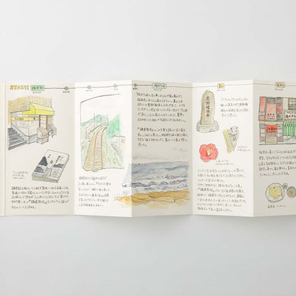 Accordion fold refill for TRAVELER’S notebook with 13 blank pages, ideal for sketching, painting or creative layouts.