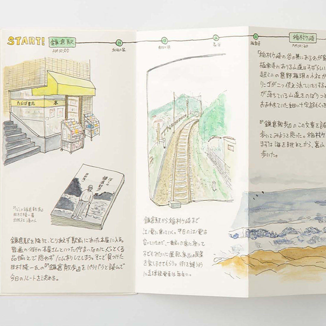 Accordion fold refill for TRAVELER’S notebook with 13 blank pages, ideal for sketching, painting or creative layouts.