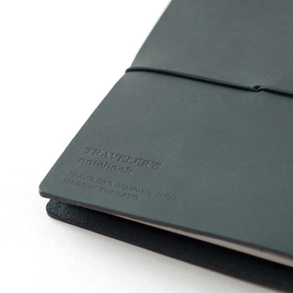 TRAVELER’S Company Passport Size notebook in Blue with elastic band and smooth leather cover