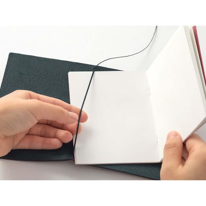 TRAVELER’S Company Passport Size notebook in Blue with elastic band and smooth leather cover