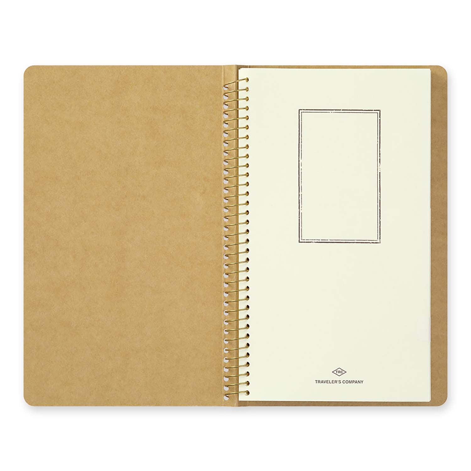 TRC Spiral Ring Notebook A5 Slim with kraft cover and internal paper pocket pages