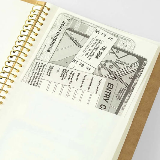 TRC Spiral Ring Notebook A5 Slim with kraft cover and internal paper pocket pages