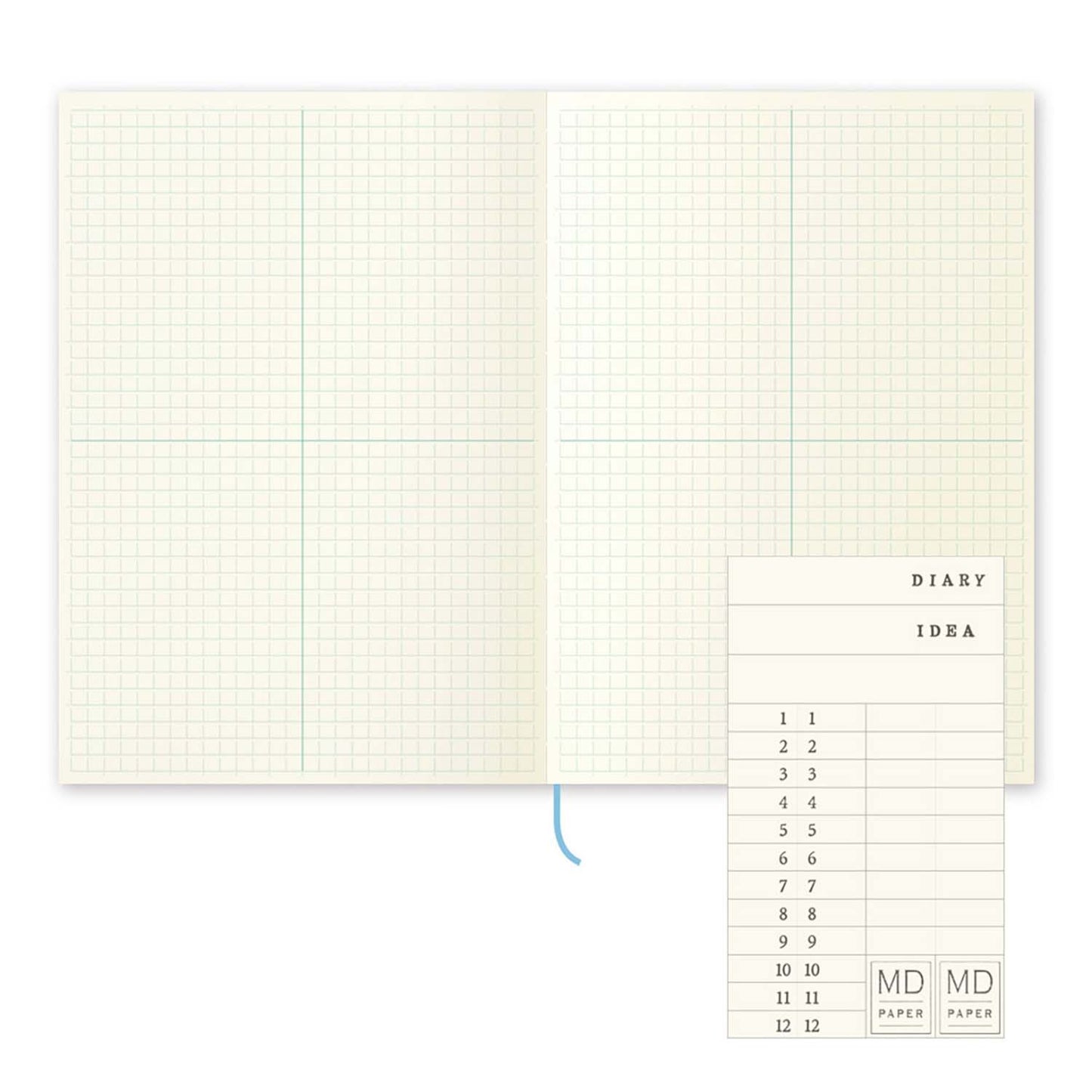 MD Notebook Journal A5 with grid block layout and cream MD Paper pages