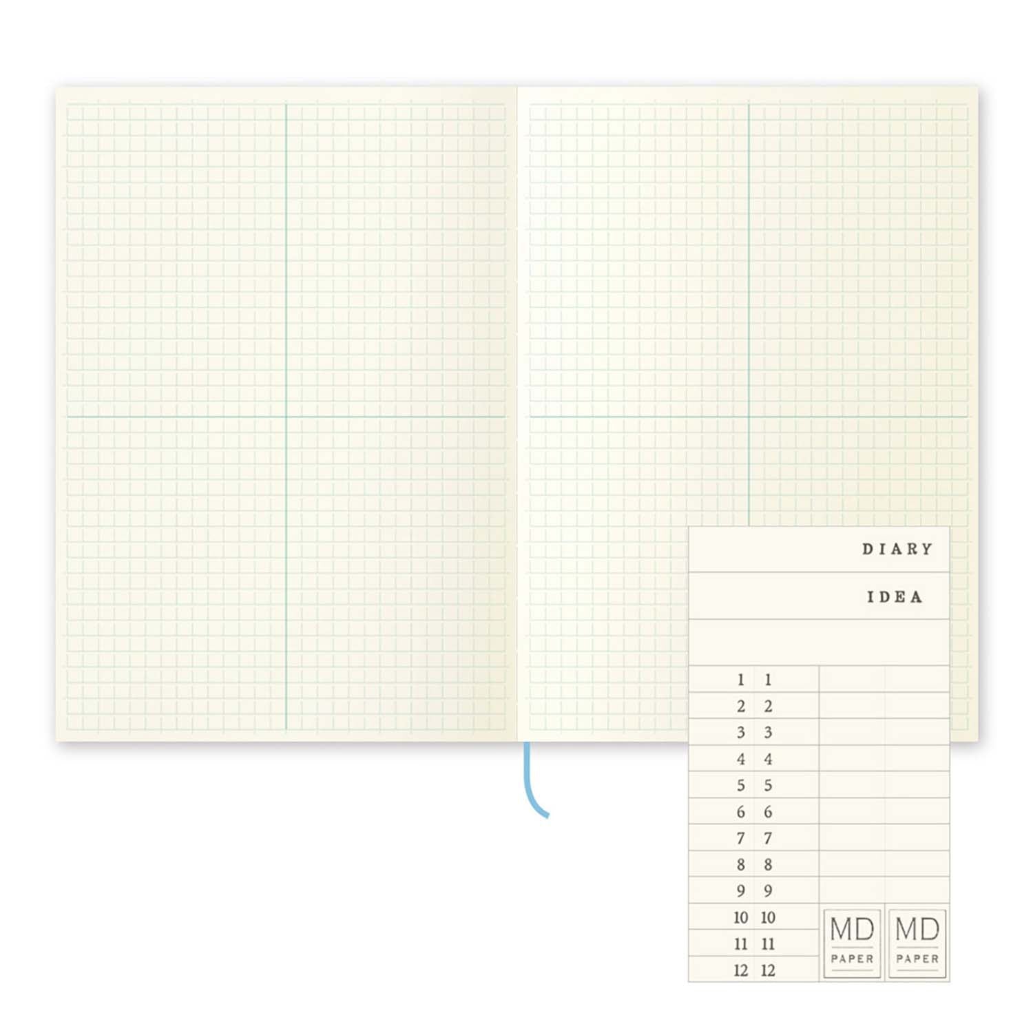 MD Notebook Journal A5 with grid block layout and cream MD Paper pages