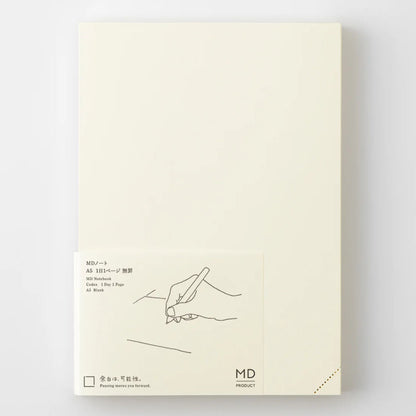 MD Product A5 Codex 1 Day 1 Page blank notebook journal with cream MD Paper pages and exposed spine