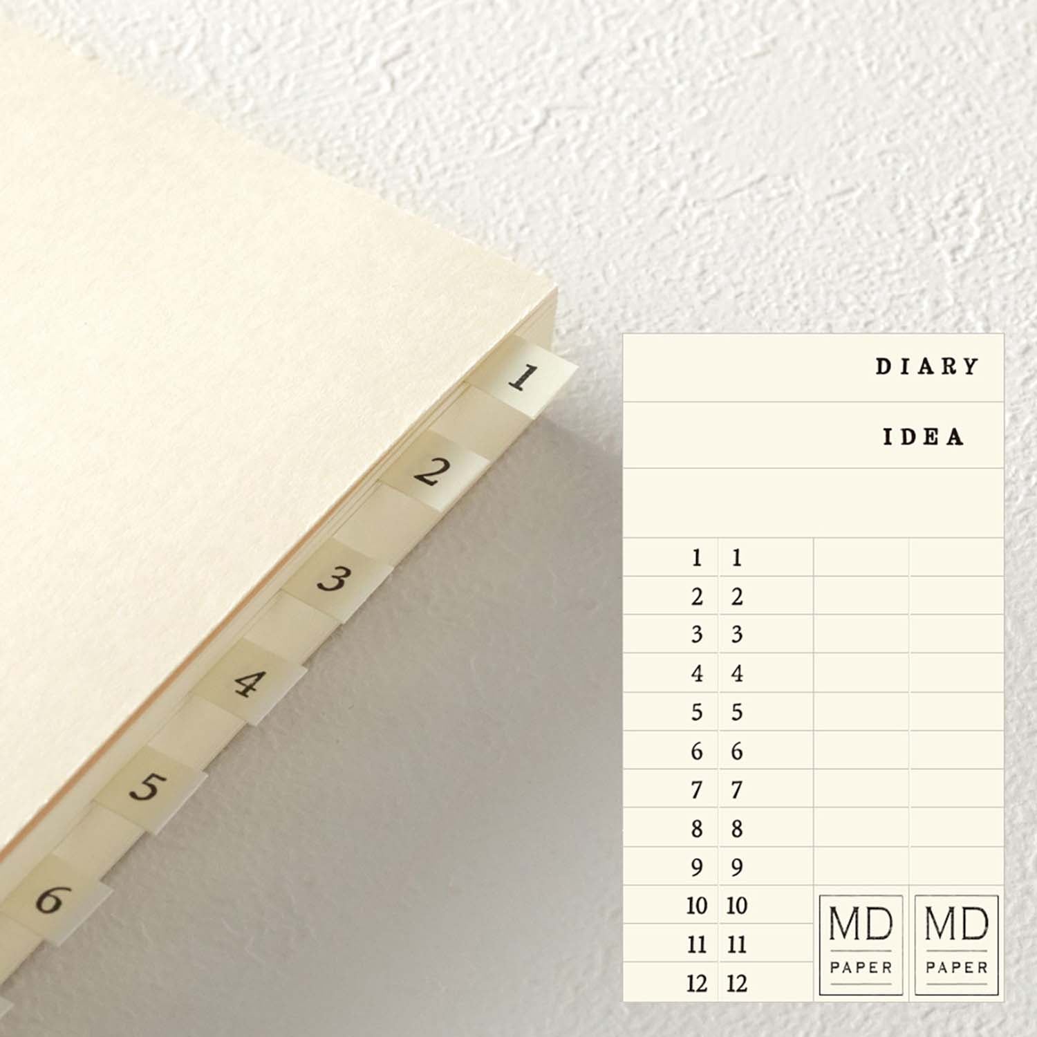MD Product A5 Codex 1 Day 1 Page blank notebook journal with cream MD Paper pages and exposed spine