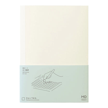 MD Product A5 grid notebook with cream MD Paper pages and minimalist cover
