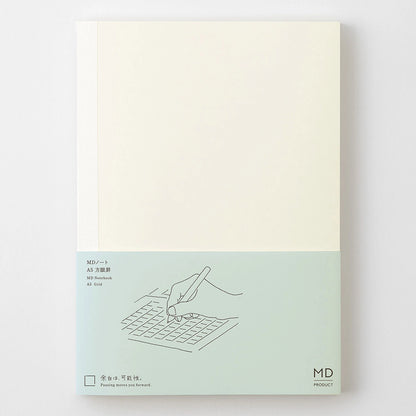 MD Product A5 grid notebook with cream MD Paper pages and minimalist cover