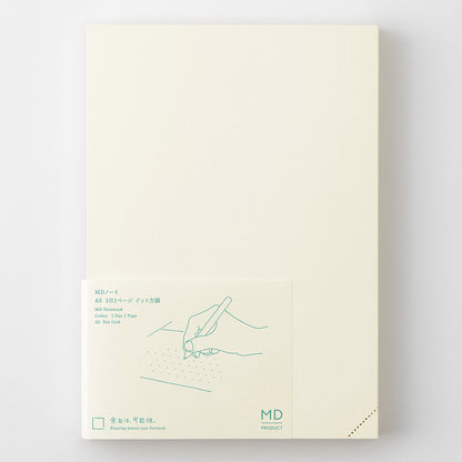 MD Product A5 Codex 1 Day 1 Page dot grid notebook with cream MD Paper pages and exposed spine