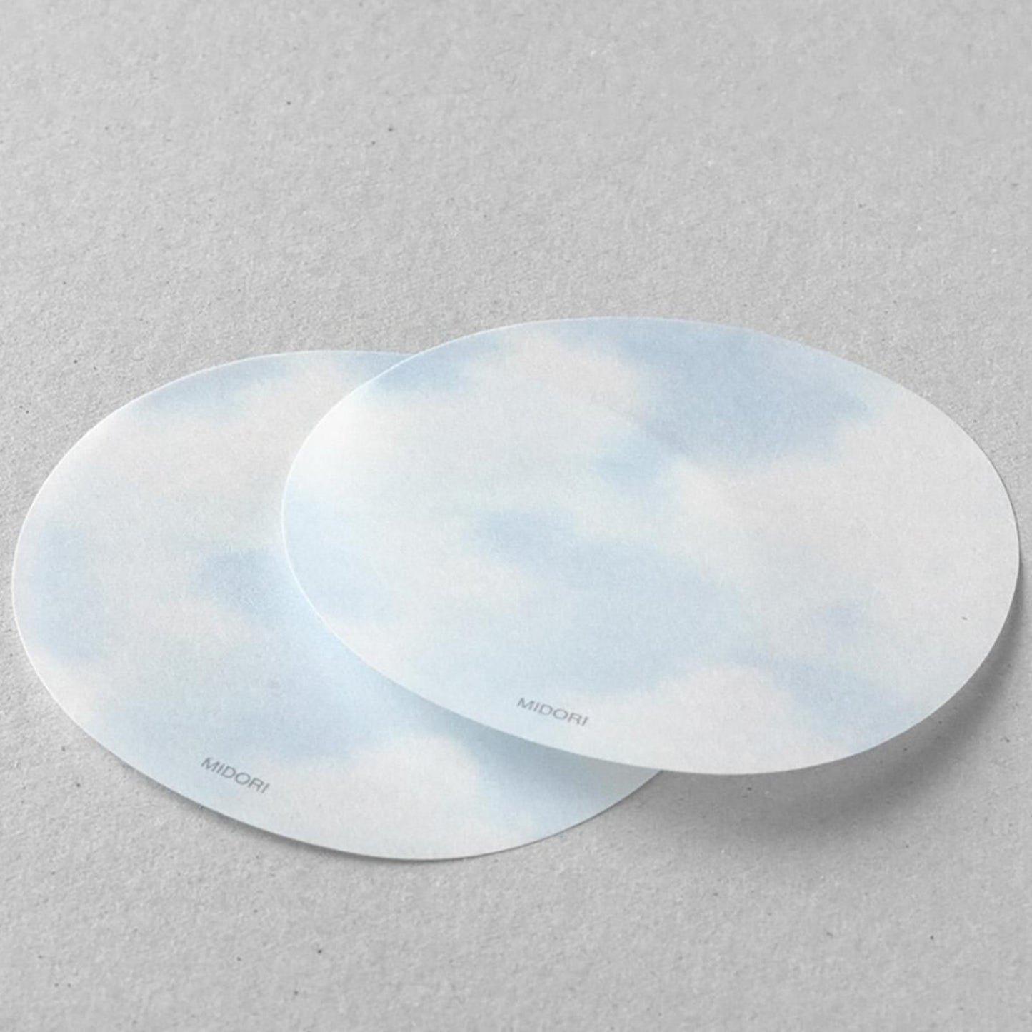 Midori Translucent Sticky Notes Sky Light Blue featuring a soft sky and cloud design