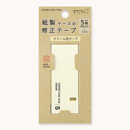 Midori cream 5mm correction tape in packaging
