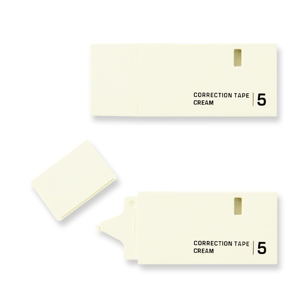 Midori cream correction tape with cap removed