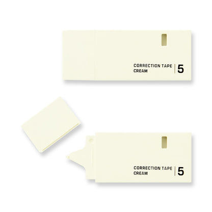 Midori cream correction tape with cap removed