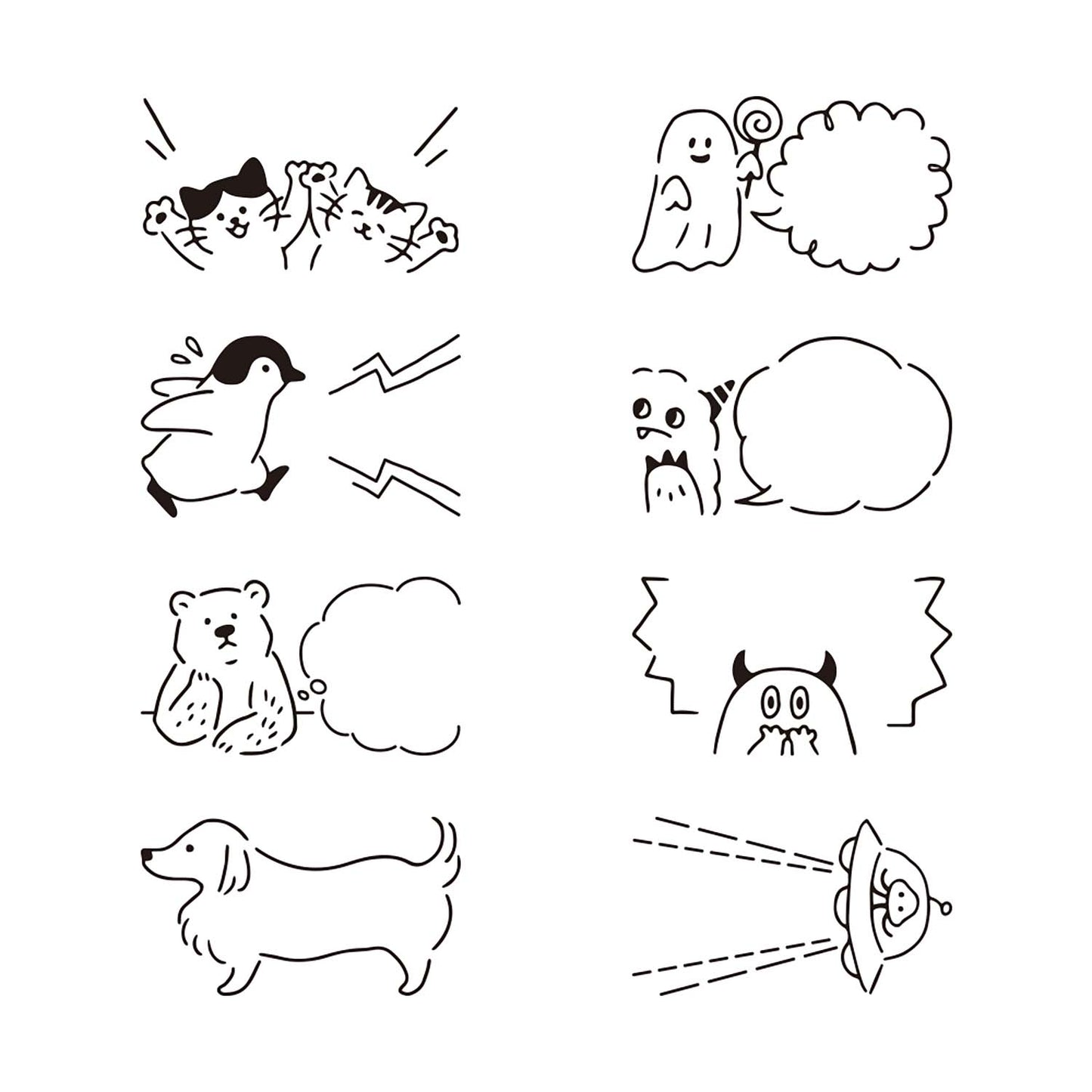 Midori Pre-Inked Paintable Rotating Stamp | Speech Bubble