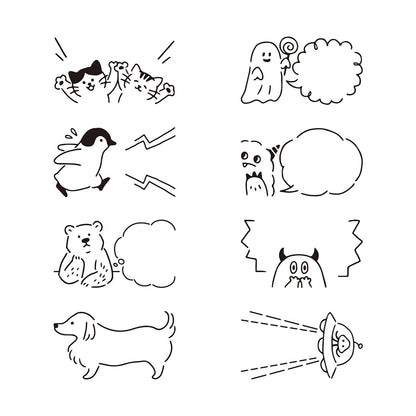 Midori Pre-Inked Paintable Rotating Stamp | Speech Bubble