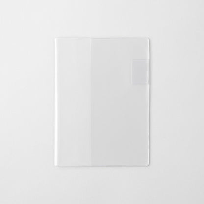 Clear PVC cover designed for the MD Notebook A6 with integrated pen holder