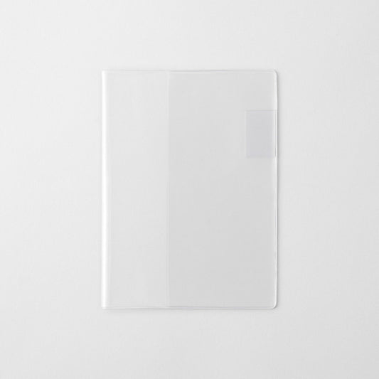 Clear PVC cover designed for the MD Notebook A6 with integrated pen holder