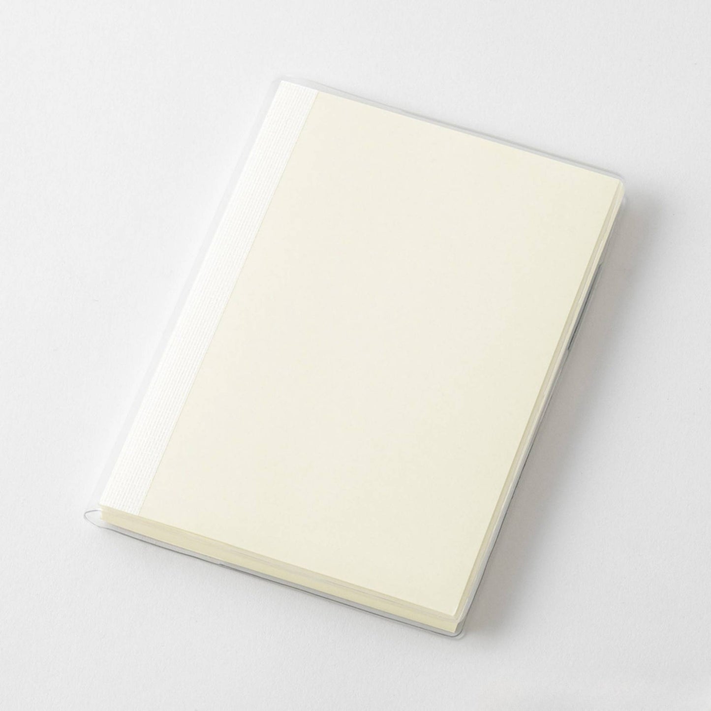 Clear PVC cover designed for the MD Notebook A6 with integrated pen holder